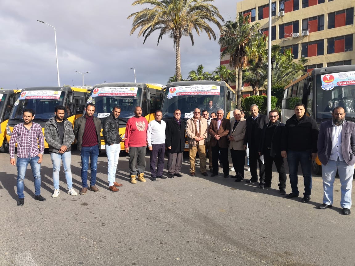 رئيس الجهاز: تشغيل 5 أتوبيسات مكيفة للنقل الداخلى بمدينة برج العرب الجديدة