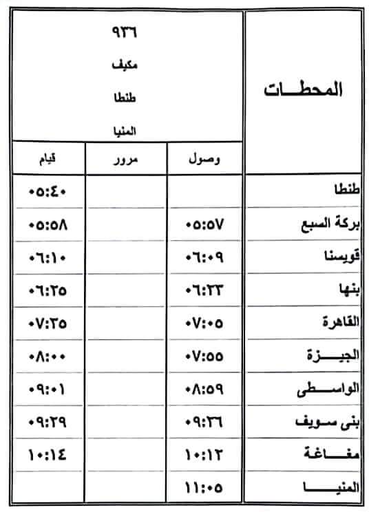 السكة الحديد : تشغيل خدمة جديدة وسريعة لخدمة ركاب محافظتى المنيا وبنى سويف