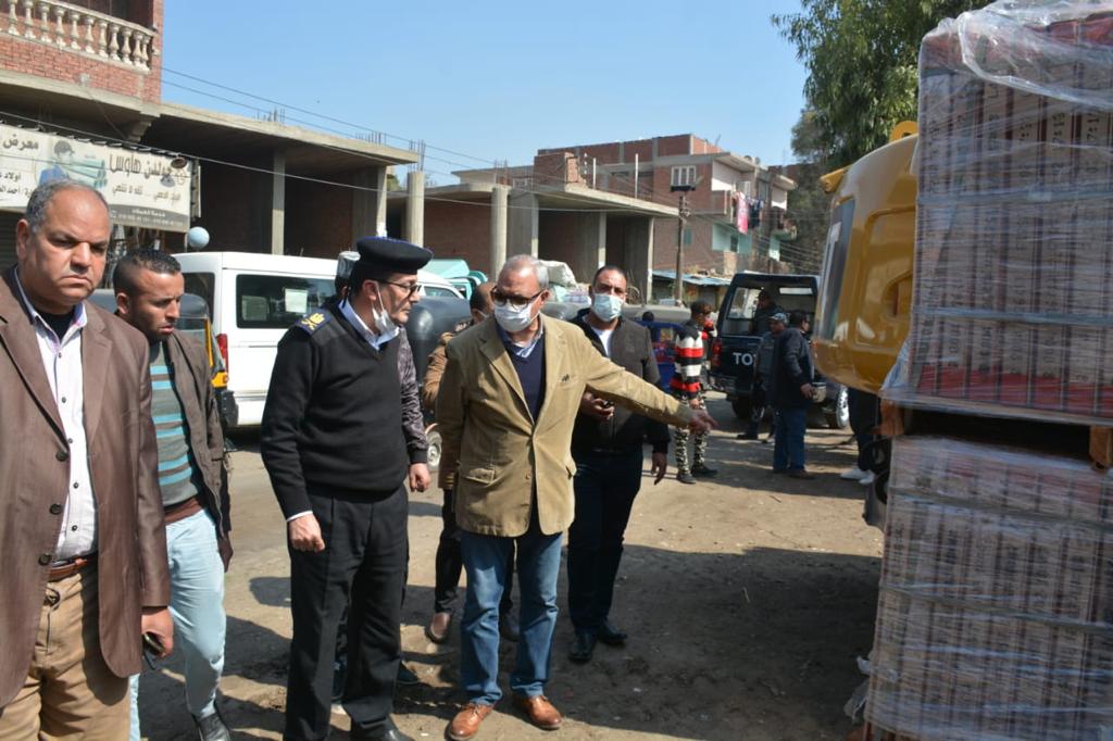 محافظ القليوبية يواصل الحملة المكبرة لإزالة التعديات على الأرض الزراعية بنطاق مدينة قليوب