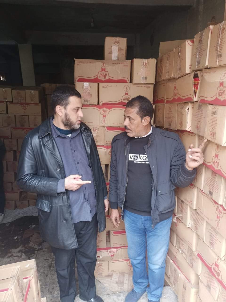 ضبط ١٤ الف كيس مكرونه مجهولة المصدر بشبراخيت 