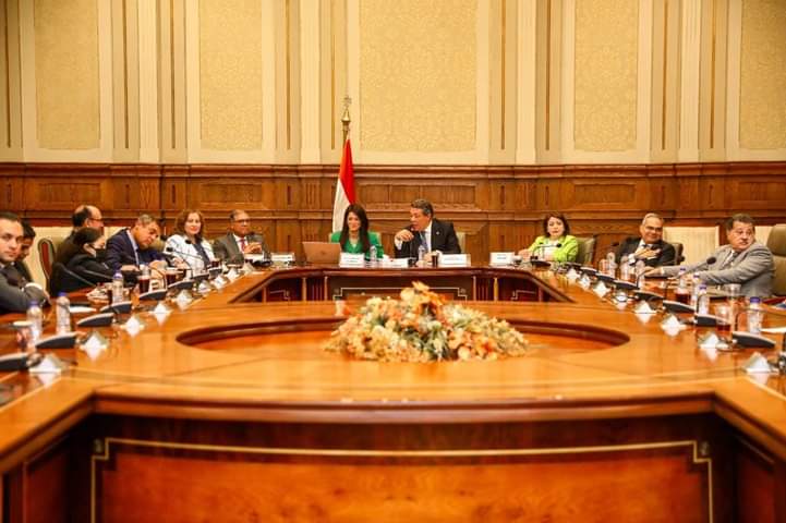 د. رانيا المشاط وزيرة التعاون الدولي خلال لقاء لجنة الشئون الخارجية والعربية والأفريقية بمجلس الشيوخ 