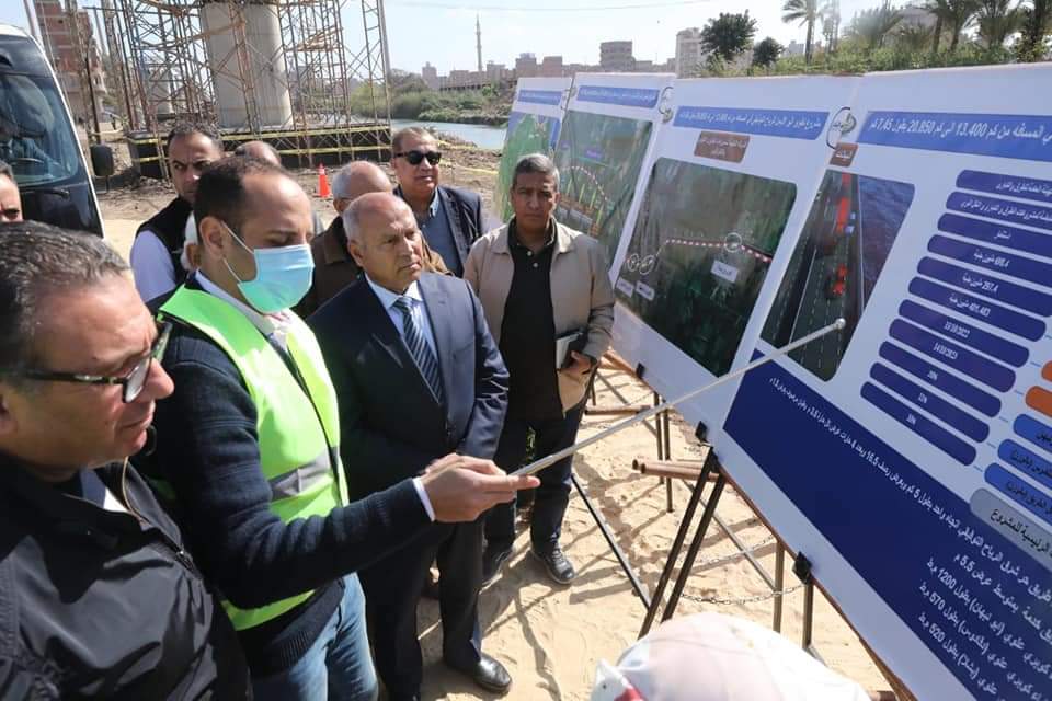 وزير النقل يتفقد أعمال إنشاء المحور طولي لربط طريق القاهرة الإسكندرية الزراعي بالطريق الدولي الساحلي 