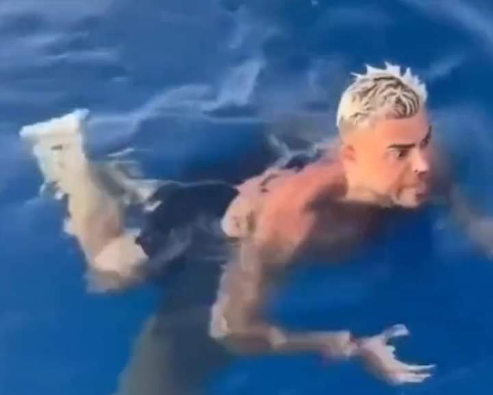 لحظة رعب تحبس الأنفاس.. سمكة قرش مرّت من تحت السبّاح ولامسته