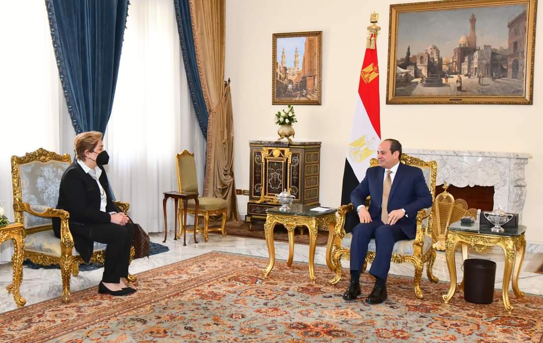 الرئيس يستقبل السيدة باتريشيا إسبينوزا، السكرتير التنفيذي لاتفاقية الأمم المتحد