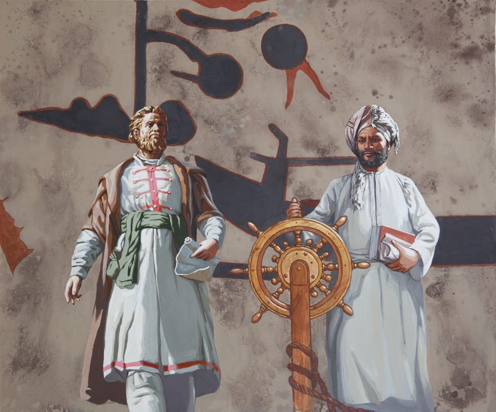 طابع بريدي مشترك بين سلطنة عُمان وروسيا الاتحادية