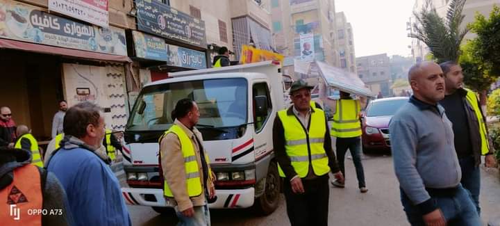 رفع ٥١٢ حالة إشغال طريق متنوع بشوارع البحيرة 