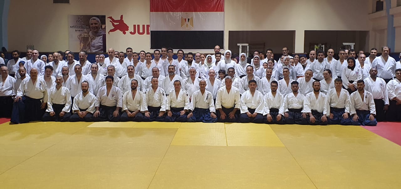 في أولى أيام السيمينار تدريب ايكيدو مكثف بالمعادي