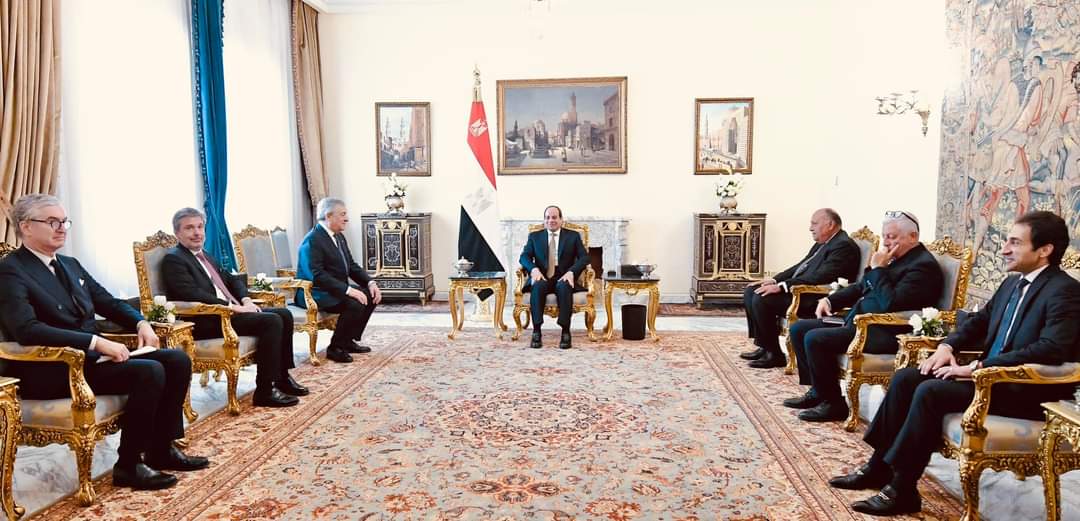 الرئيس السيسي يستقبل نائب رئيس الوزراء ووزير خارجية إيطاليا.