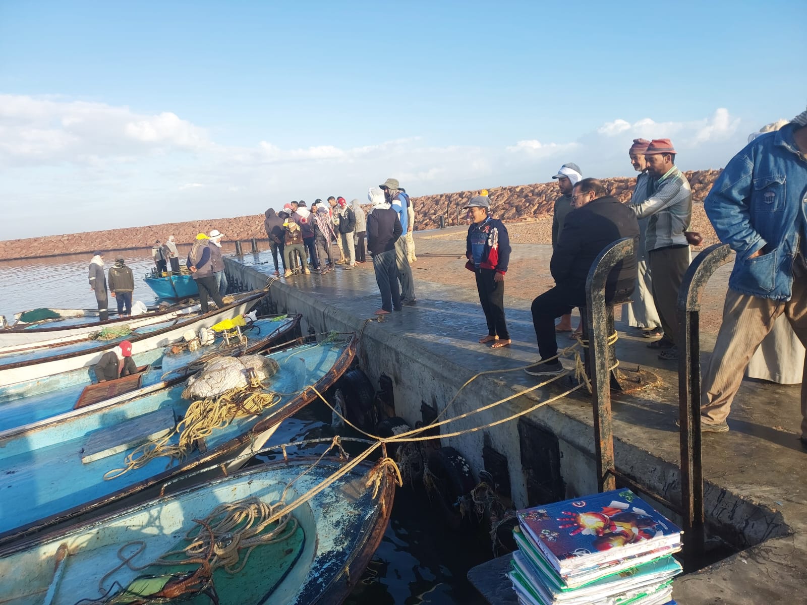 عودة الصيادين لميناء التراكي بإدكو على مساحة 80 ألف م٢ والرصيف سعته 400 مركب 