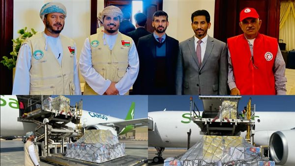 مساعدات غذائية من سلطنة عُمان إلى غزة عبر مطار العريش 