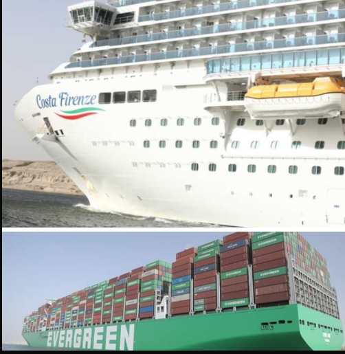 رئيس هيئة قناة السويس :  قناة السويس تشهد العبور الأول لسفينة الحاويات EVER AIM وسفينة الركاب COSTA FIRENZE