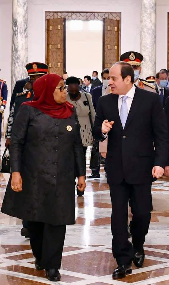 الرئيس السيسي ورئيسة تنزانيا في مؤتمر صحفي مشترك