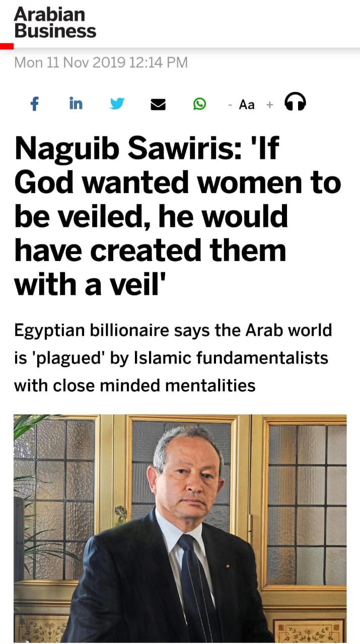 اخلع ملابسك.. عبد الله رشدى يرد على ساويرس بعد معركة الحجاب